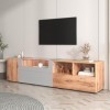 Meuble Mural Moderne Meuble TV Meuble Bas 190 cm Buffet en Bois Meuble de Salon Industriel avec éclairage LED 16 Couleurs ré