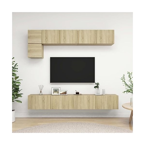 VEEKI Meuble TV, Meuble TV Suspendu, Meuble, Meuble TV avec Rangement，Meuble Industriel, Convient pour Salon ou Chambre, Ense