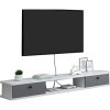 EsEntL Meuble TV Mural Meuble TV Flottant Étagère TV Murale Centre de Divertissement Console Multimédia Étagères de Rangement