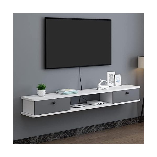 EsEntL Meuble TV Mural Meuble TV Flottant Étagère TV Murale Centre de Divertissement Console Multimédia Étagères de Rangement