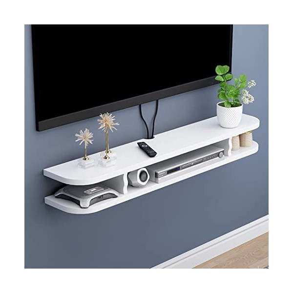 EGOMED Meuble TV Flottant Meuble étagère Flottante pour Composants TV Meuble TV en Bois Console multimédia Murale Unité Centr