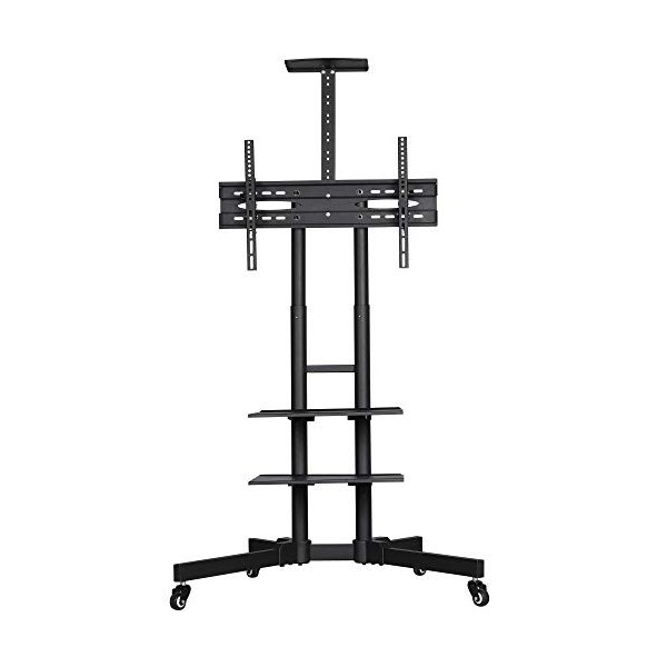 Yaheetech Chariot Mobile de TV 32 inch - 75 inch Plasma/LCD/LED Max. VESA 600x400 mm 2 tablettes Chariot Plancher avec Systèm