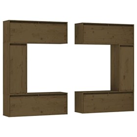 Générique Meubles TV 6 pcs Marron Miel Bois Massif de pin,53.6 KG,3100202, Meubles, Meubles TV