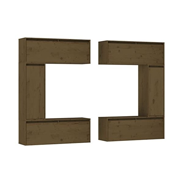 Générique Meubles TV 6 pcs Marron Miel Bois Massif de pin,53.6 KG,3100202, Meubles, Meubles TV