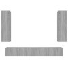 ZEYUAN Ensemble de Meubles TV 4 pcs Sonoma Gris Bois dingénierie,Meuble TV,Table Basse Salon Meuble TV,Table Basse LED Coule