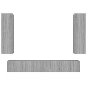 Camerina Ensemble de Meubles TV 4 pcs Sonoma Gris Bois dingénierie,Meuble TV,Table Basse Salon Meuble TV,Table Basse LED Cou