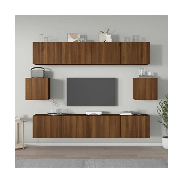 Camerina Ensemble de Meubles TV 6 pcs Chêne Marron Bois dingénierie,Meuble TV Étagère,Meuble dangle TV,Meuble Haut Salon
