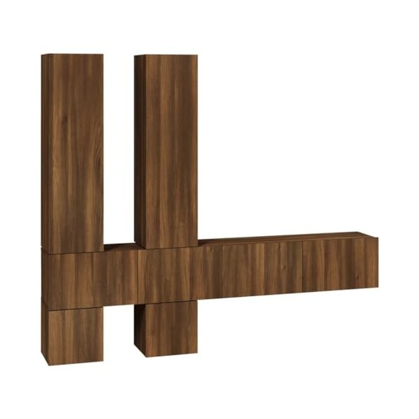 Camerina Meuble TV Mural Chêne Marron Bois dingénierie,Meuble TV,Table Basse Salon Meuble TV,Table Basse LED Couleurs