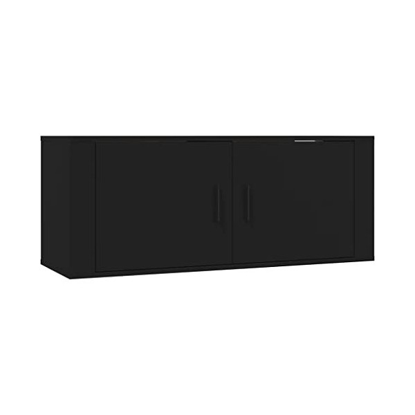 vidaXL Meuble TV Mural Noir 100x34,5x40 cm