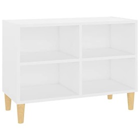 Meuble TV | Style Contemporain | Rangement matériel télé Audio Video Gaming | 69,5x30x50cm Blanc