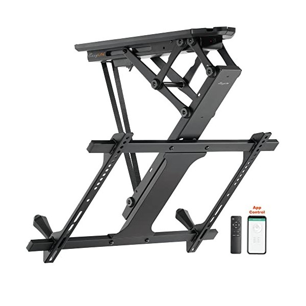 EasyLife TV Support Plafond pour TV pivotant électriquement + intégration Smart Home, Support VESA jusquà 400x400 pour TV LC