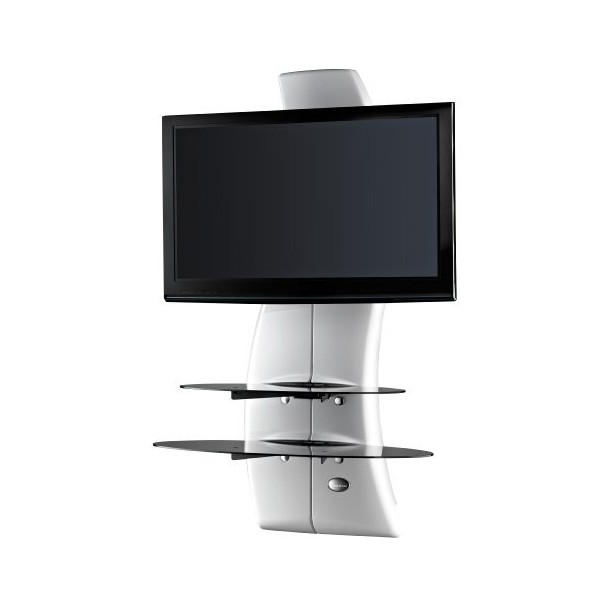 Meliconi Ghost Design 2000 DR Meuble Mural Orientable avec Bras de Déport pour Écran Plasma/LCD 32 à 63 - Blanc