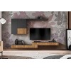 Meuble TV Loft Small I Corps Anthracite Gris Mat I Façade Couleur Chêne Bijoux I 285 x 200 x 42 cm I Salon I Style Industriel
