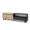 Skraut Home | Meuble TV | Banc Télé | Grand Espace de Rangement | 200x57x35cm | pour Les TV jusquà 80" | Design Industriel |