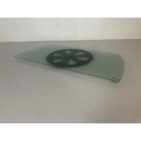 Tecnidea Base TV pivotante GK 70 également pour PC, plateau en verre trempé satiné, disque rotatif noir. Dimensions : côté av