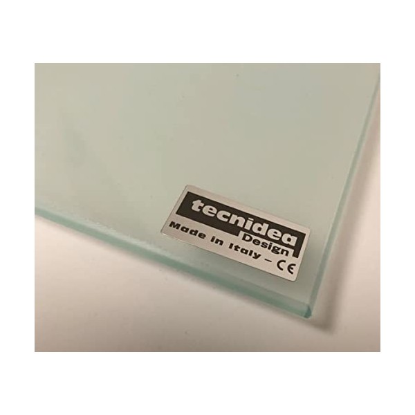 Tecnidea Base TV pivotante GK 70 également pour PC, plateau en verre trempé satiné, disque rotatif noir. Dimensions : côté av