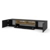 BIM Furniture Meuble TV Lowboard Anette 198 cm Commode Meuble sur pied Table TV Buffet Hi-Fi … noir mat + chêne artisan