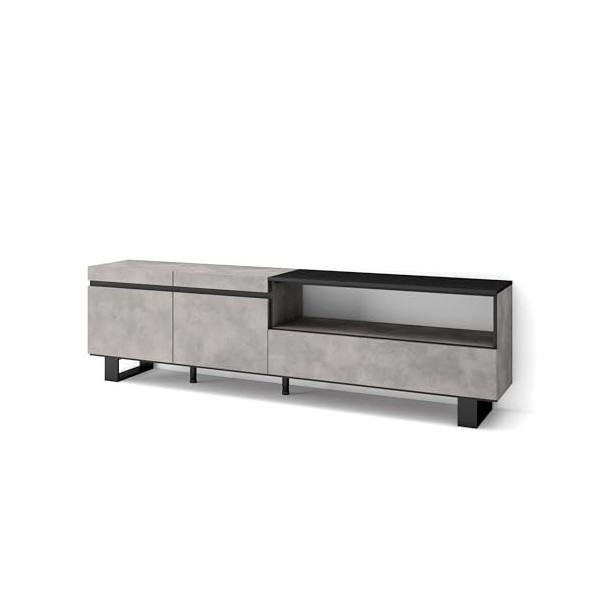 Skraut Home | Meuble TV | Banc Télé | Grand Espace de Rangement | 200x57x35cm | pour Les TV jusquà 80" | Design Industriel |