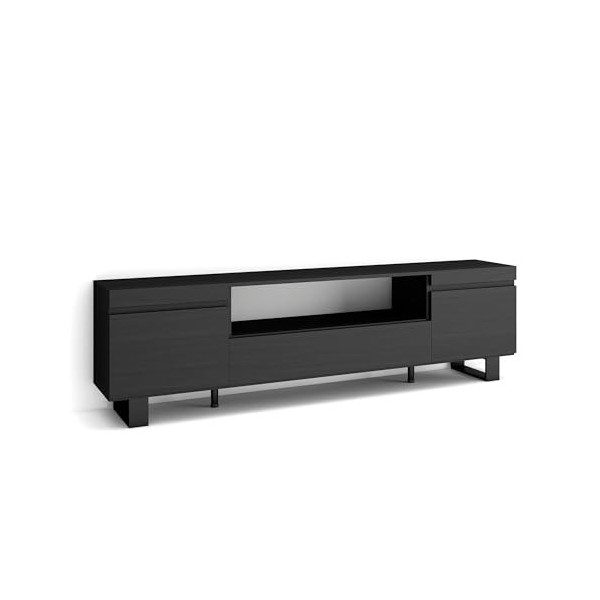 Skraut Home | Meuble TV | Banc Télé | Grand Espace de Rangement | 200x57x35cm | pour Les TV jusquà 80" | Design Industriel |
