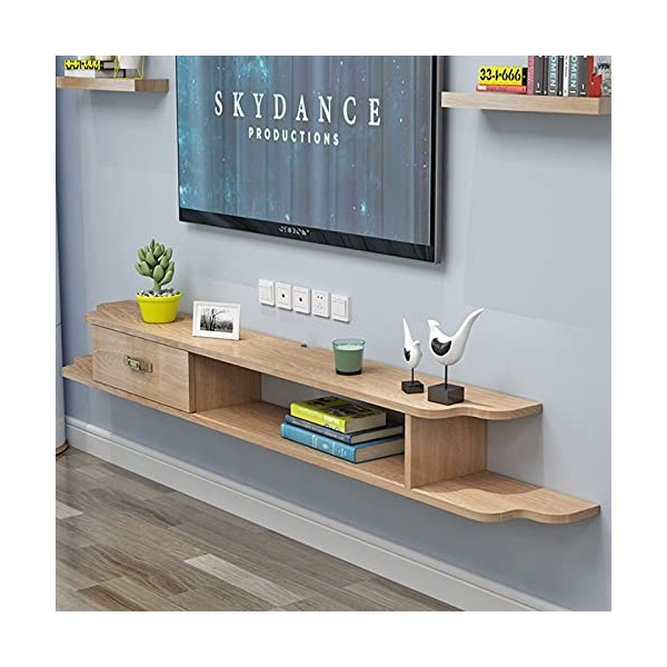 EsEntL Console multimédia Murale asymétrique, Meuble TV Flottant, étagères de Rangement murales, Meuble TV/étagère Audio et v