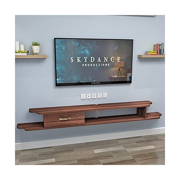 EsEntL Console multimédia Murale asymétrique, Meuble TV Flottant, étagères de Rangement murales, Meuble TV/étagère Audio et v