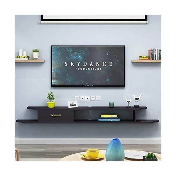EsEntL Console multimédia Murale asymétrique, Meuble TV Flottant, étagères de Rangement murales, Meuble TV/étagère Audio et v