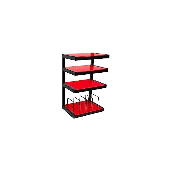 Norstone Esse hi-fi Vinyl noir satiné verres rouges - Meuble Hifi