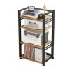 YCOVSFP AV Media Stand Player CD DVD Rack, 4 Niveaux Mobile Printer Stand Media Cabinet for La Maison/Bureau/Audio Vidéo/DJ/T