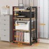 YCOVSFP AV Media Stand Player CD DVD Rack, 4 Niveaux Mobile Printer Stand Media Cabinet for La Maison/Bureau/Audio Vidéo/DJ/T