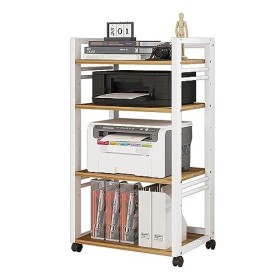 YCOVSFP Support Multimédia AV À 4 Niveaux for Lecteur CD DVD, Armoire Multimédia Audio Vidéo en Bois Réglable for La Maison/B