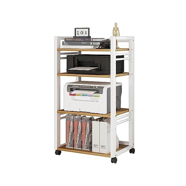 YCOVSFP Support Multimédia AV À 4 Niveaux for Lecteur CD DVD, Armoire Multimédia Audio Vidéo en Bois Réglable for La Maison/B