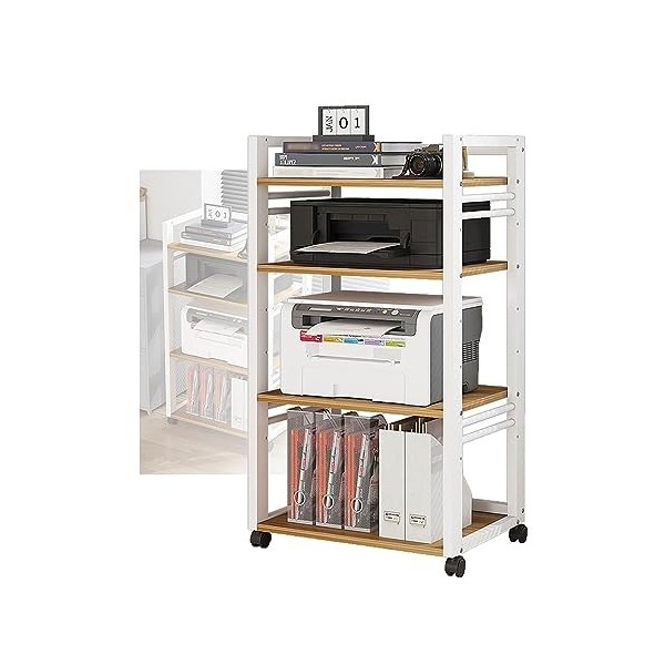 YCOVSFP Support Multimédia AV À 4 Niveaux Lecteur CD Support DVD Support Dimprimante Mobile Armoire Multimédia for La Maison