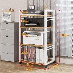 YCOVSFP Support Multimédia AV À 4 Niveaux Lecteur CD Support DVD Support Dimprimante Mobile Armoire Multimédia for La Maison