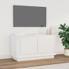 Meuble TV Blanc Brillant 80x35x45 cm Bois dingénierie - Meuble télé, Meuble TV Industriel, Meuble Chambre, Convient pour Sal