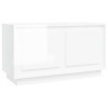 Meuble TV Blanc Brillant 80x35x45 cm Bois dingénierie - Meuble télé, Meuble TV Industriel, Meuble Chambre, Convient pour Sal