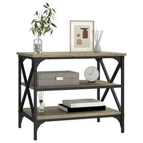 Tidyard Meuble TV de Style Industriel Meuble de Télévision Meuble de Rangement Chêne Sonoma 60x40x50 cm Bois dingénierie