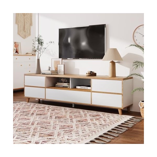 Meuble TV, Meuble TV rétro en Bois, Meuble TV Moderne Brillant, pour Salon, Salle à Manger, Meubles de Salon dans Les Couleur