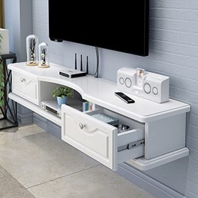 EGOMED Meuble TV Flottant Meuble TV Flottant, Type Tiroir Console Média en Bois Suspendu Meuble TV avec Trou de Fil, pour Boî