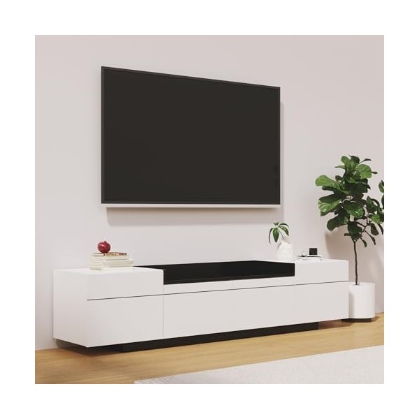 RCBDBSM Meuble TV Lowboard Meuble TV Moderne 3 Portes Étagère TV Buffet Armoire Buffet Armoire Polyvalente pour Chambre, Salo