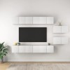 VEEKI Meuble TV, Meuble TV Suspendu, Meuble TV Blanc, Meuble TV Industriel, Meubles de Salon, Salon, Chambre, Cadre en Acier,