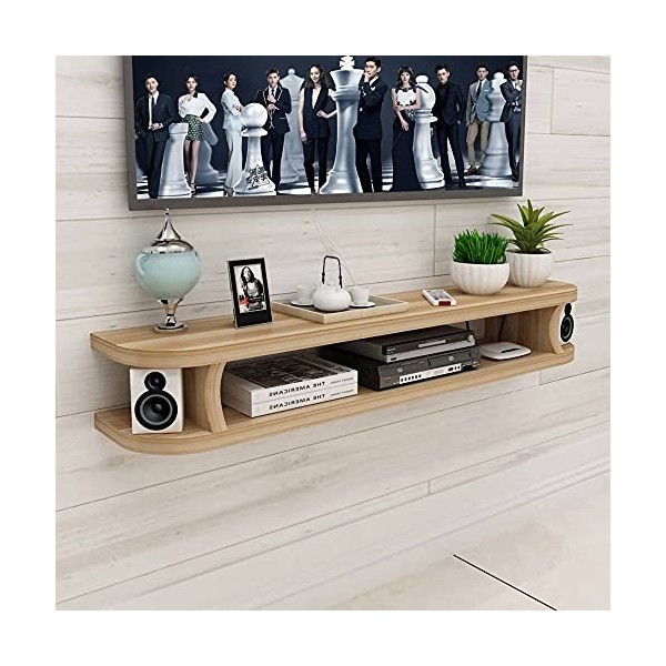 WebErt Meuble TV Flottant, Meuble TV Mural, Meuble TV Flottant Simple pour Petit Appartement, DVD Mural Hello