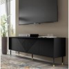 Homlando Woody Black Meuble TV moderne 4D 180 cm - Meuble TV moderne avec façade en MDF fraisé - Meuble bas avec 4 portes pou