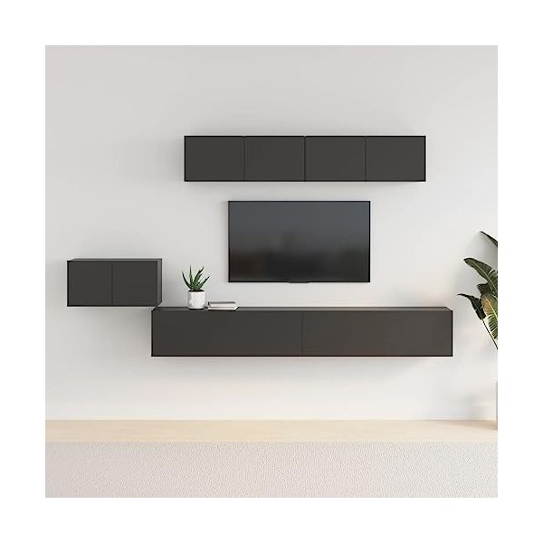 VEEKI Meuble TV, Meuble TV Suspendu, Meuble TV Industriel, Meuble TV Bois, Meuble Chambre, Convient pour Salon ou Chambre, En