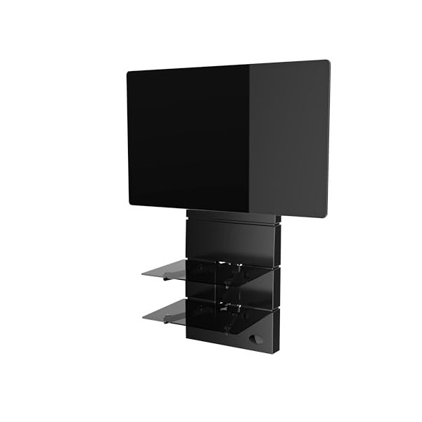 Meliconi Ghost Design 3500 Rotation Noir Mat Support Mural pour TV de 32" à 70", Vesa 200, 300, 400