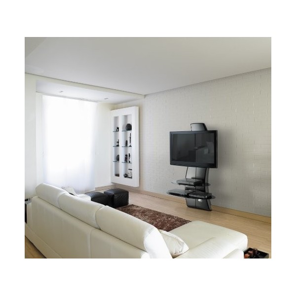 Meliconi Ghost Design 2000 Support Mural pour TV Plasma/LCD Noir Carbone