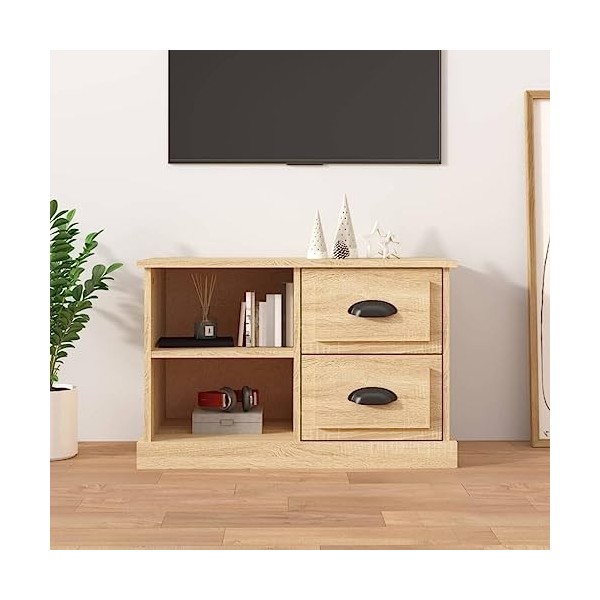 WREWING Meuble TV,Bas Table TV Support de Télévision en Bois pour Salon Chambre Salle à Manger,Support pour Téléviseur Jusqu’