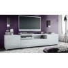 Vladon Buffet Bas Mogan, Meuble TV avec 2 Portes, 1 clapet et 1 Compartiment Ouvert, Blanc Mat/Blanc Mat 181 x 39 x 35 cm 