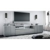 Vladon Buffet Bas Mogan, Meuble TV avec 2 Portes, 1 clapet et 1 Compartiment Ouvert, Blanc Mat/Avola-Anthracite 181 x 39 x 3