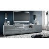 Vladon Buffet Bas Mogan, Meuble TV avec 2 Portes, 1 clapet et 1 Compartiment Ouvert, Blanc Mat/Gris Haute Brillance 181 x 39
