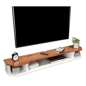 EsEntL Meuble TV, Meuble Bas TV, étagères flottantes, étagère Flottante pour Meuble TV, Meuble TV Mural 90-150 cm, Console mu